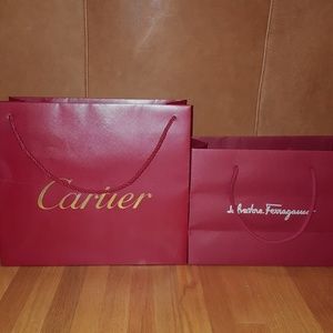 Cartier & Salvatore Ferragamo shopping bag